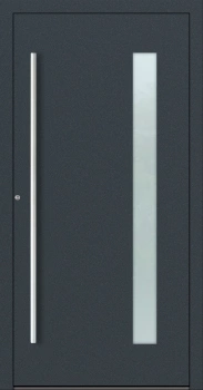 Drzwi zewnętrzne do domu aluminiowe 75 mm na wymiar klamka i antaba inox Superial SL75 energooszczędne z szybą antracyt ral 7016 M04