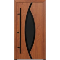 Drzwi zewnętrzne wejściowe do domu stalowo aluminiowe 82 mm DS82 U <= 0,89 antaba czarna szyba ciemna lustro weneckie Program Czyste Powietrze C25