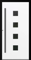 Drzwi zewnętrzne aluminiowe 90 mm RC2 z czarną ościeżnicą i okuciami na wymiar Premium Alu P90 energooszczędne z szybą białe M23