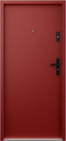 Drzwi wewnątrzklatkowe antywłamaniowe RC3 z Certyfikatem akustyczne wyciszające 47 dB 55 mm stalowe gładkie z klamką czarną czerwone G00
