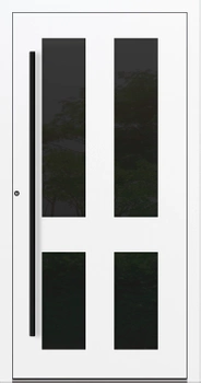 Drzwi zewnętrzne wejściowe domu aluminiowe na wymiar 90mm RC2 pochwyt/antaba Premium KOBBE energooszczędne RAL na zamówienie białe M29