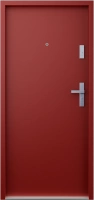 Drzwi wewnątrzklatkowe antywłamaniowe w klasie RC4 55 mm stalowe z klamką i zawiasami srebrnymi inox czerwone G00