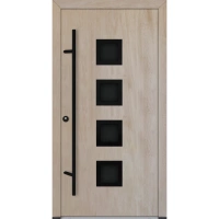 Drzwi zewnętrzne wejściowe do domu stalowo aluminiowe 82 mm DS82 U <= 0,89 antaba czarna szyba ciemna lustro weneckie Program Czyste Powietrze M33