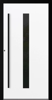 Drzwi zewnętrzne aluminiowe 75 mm z czarną ościeżnicą i okuciami na wymiar Superial SL75 energooszczędne z szybą białe M21