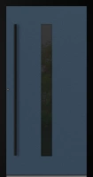 Drzwi zewnętrzne aluminiowe 75 mm z czarną ościeżnicą i okuciami na wymiar Superial SL75 energooszczędne z szybą ciemny niebieski M21